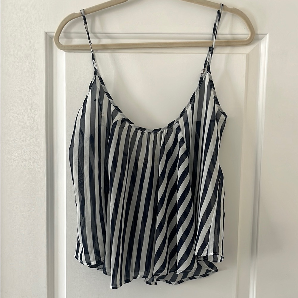 Striped navy and White Women's Top July 4th top